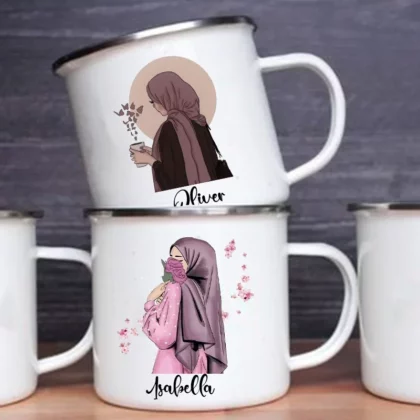 Personalized mug with girl in hijab.